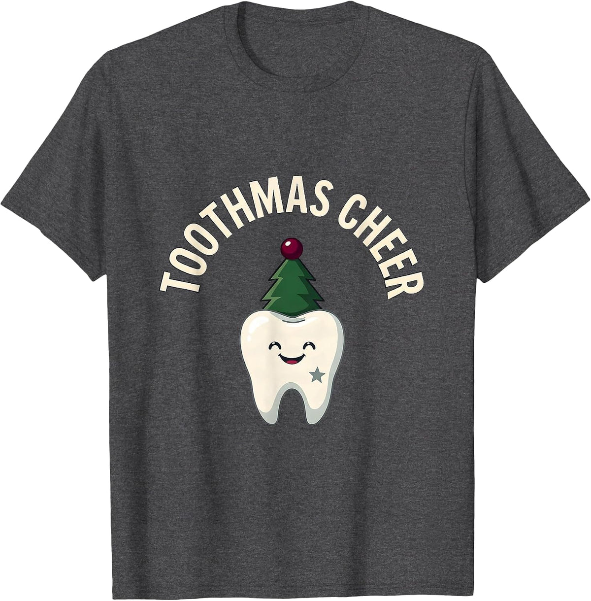 Men's Toothmas Cheer Funny Dental Christmas Dentist Dental T-Shirt - Dark Heather Grey