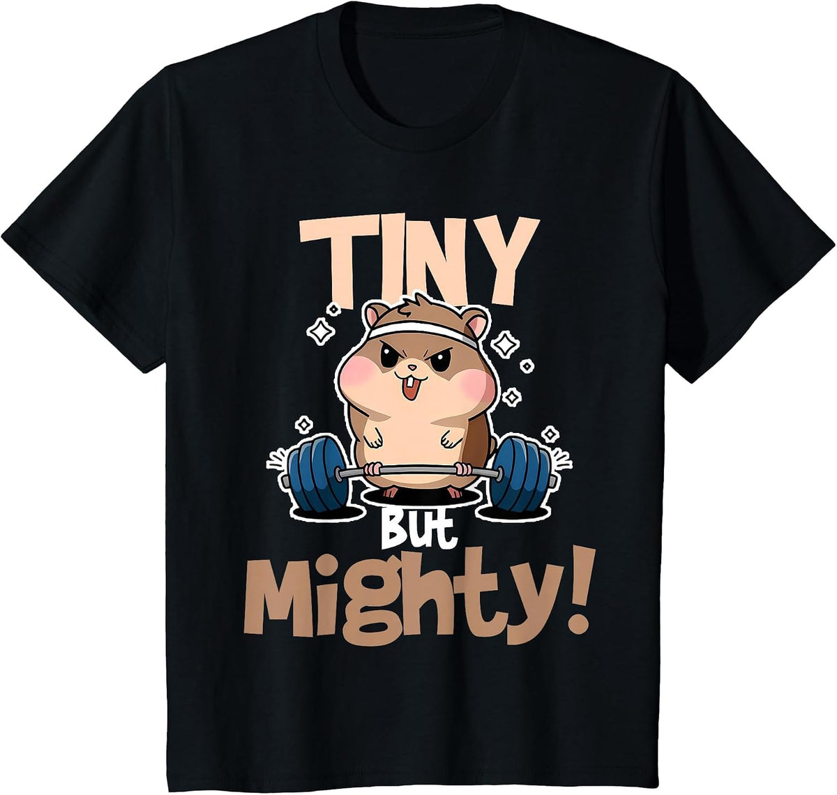 Weightlifting Hamster Tiny but Mighty! T-Shirt - Black