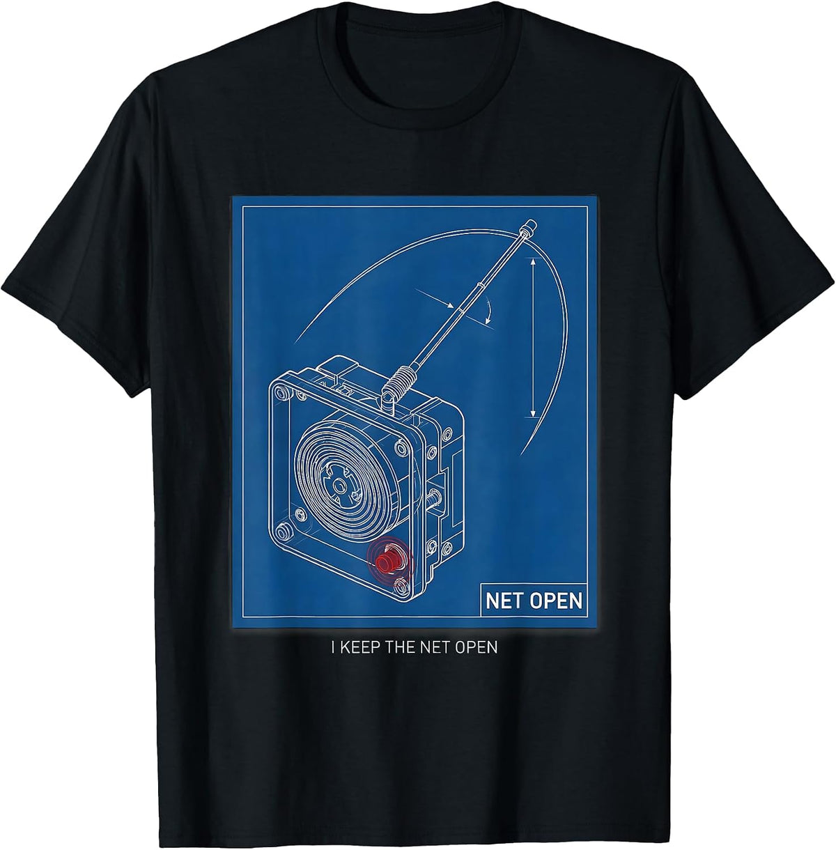 Men's I Keep The Net Open Funny Ham Radio Operator Hobbyist Gift T-Shirt - Black