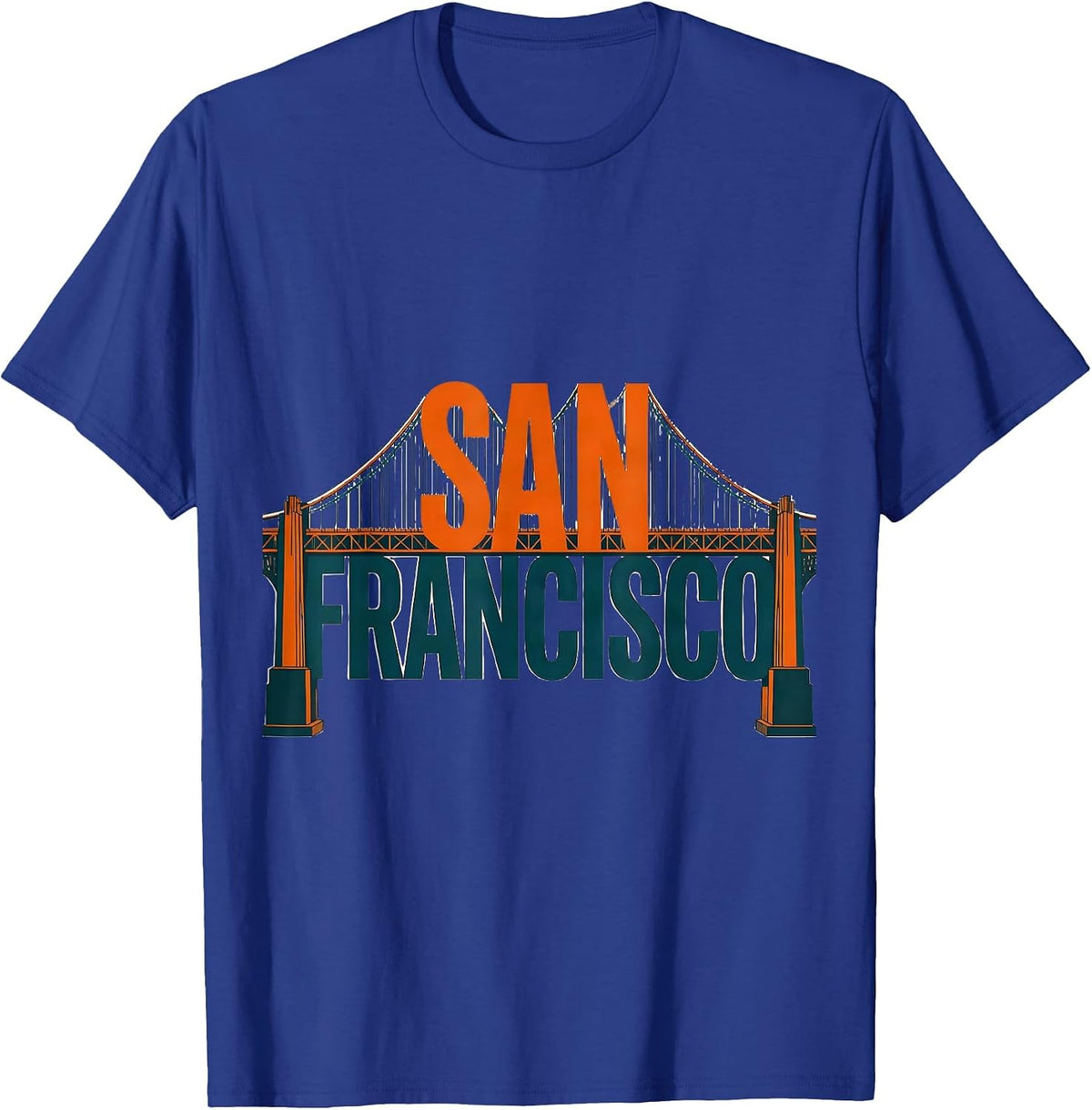 San Francisco Vintage Golden Gate Bridge Souvenir T-Shirt - Royal Blue