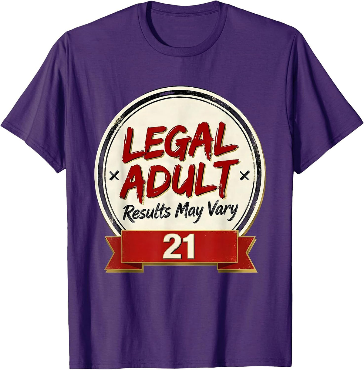 Men's Legal Adult Results May Vary Vintage Year Milestone Birthday T-Shirt - Purple