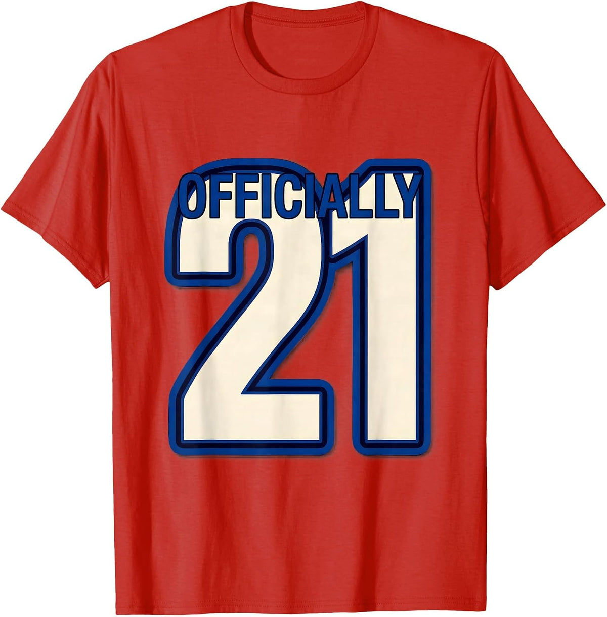 Men's Officially 21 Playful Girly Sweet Teen Milestone Birthday T-Shirt - Red