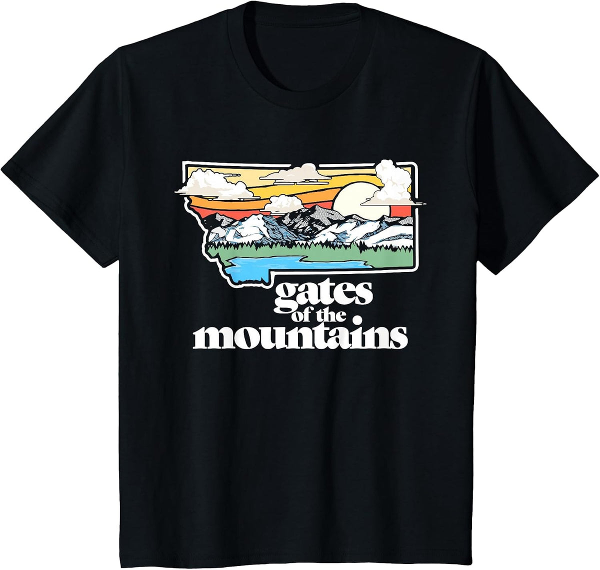 Gates of the Mountains Wilderness Montana Outdoor Nature T-Shirt - Black