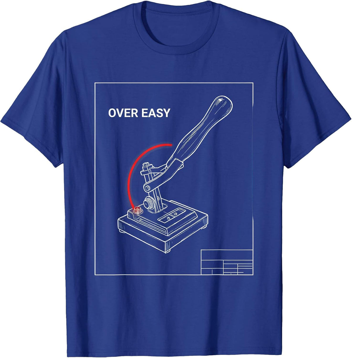 Over Easy Technical Blueprint Ham Radio Operator Hobbyist T-Shirt - Royal Blue