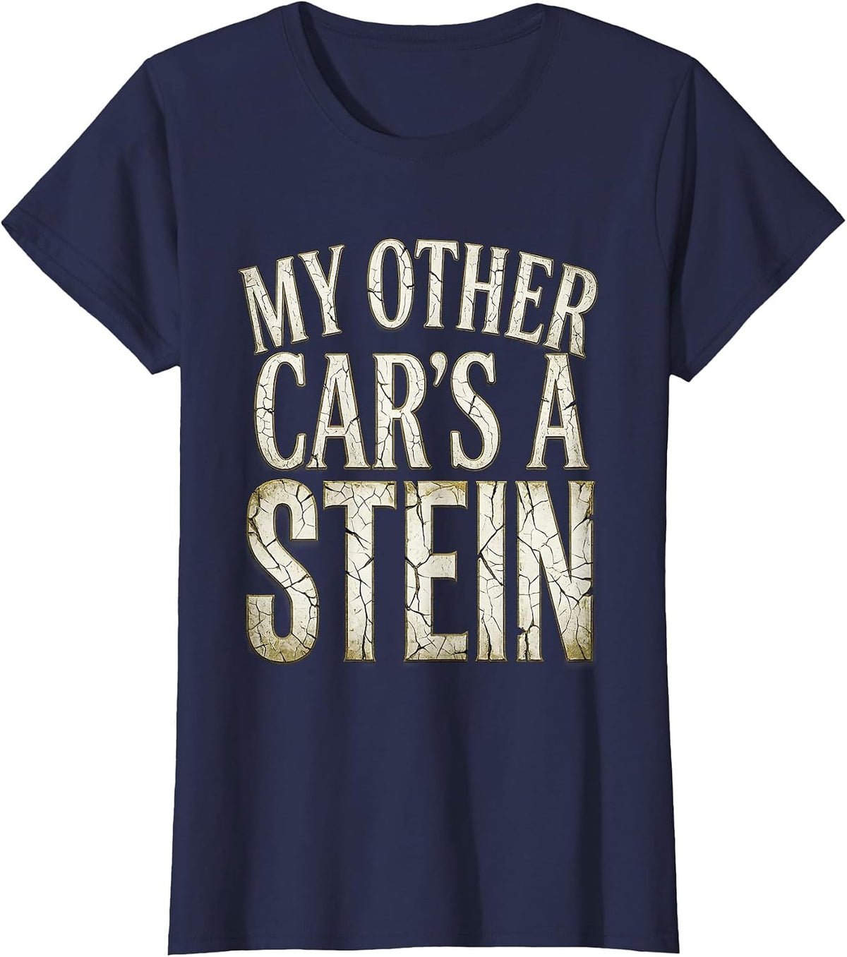 Women's My Other Car's a Stein Oktoberfest Design T-Shirt - Navy Blue
