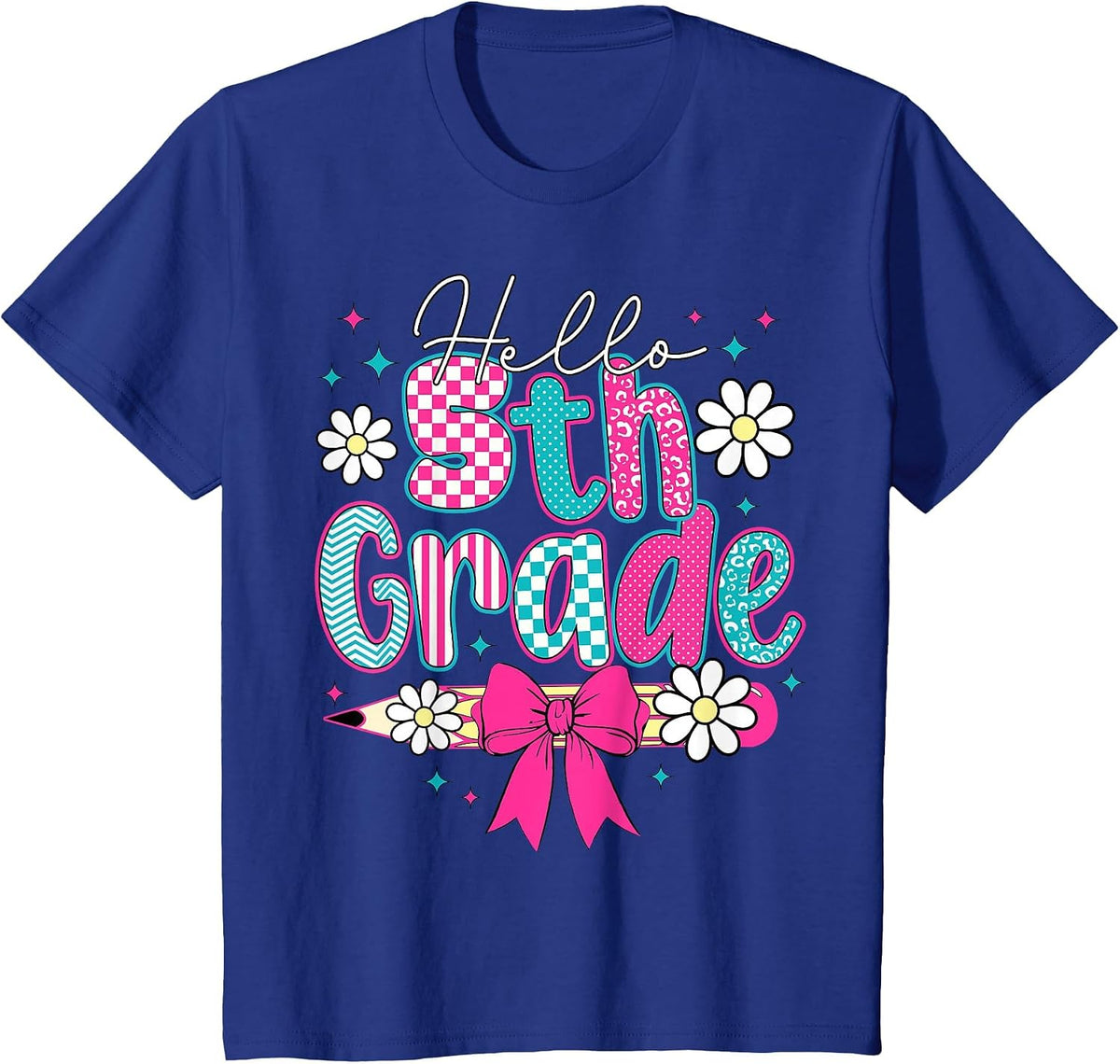 Hello Fifth Grade Team 5th Grade Back to School Boys Girls T-Shirt - Royal Blue