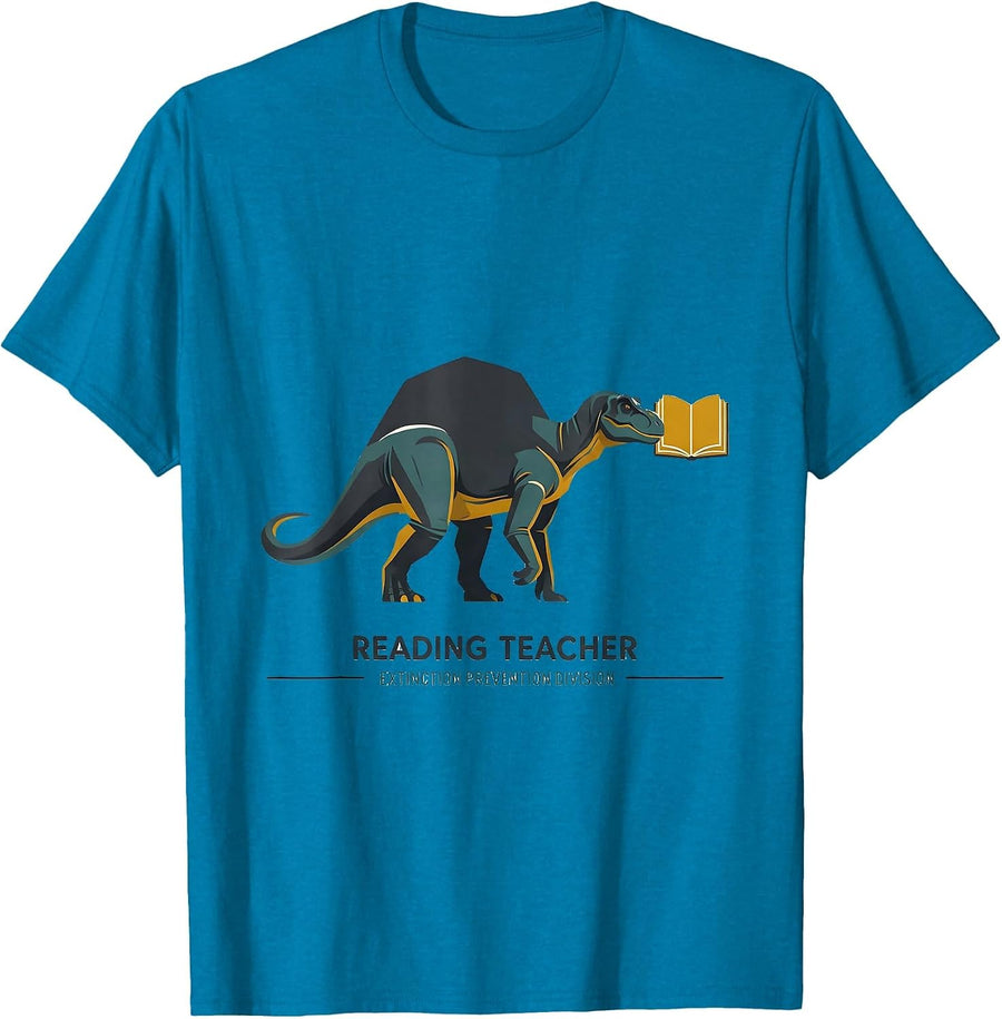 Reading Teacher Extinction Prevention Division Teacher T-Shirt - Sapphire Blue