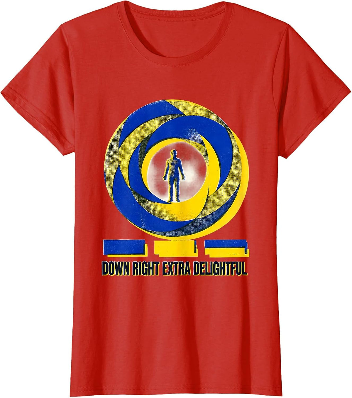 Women's Down Right Extra Delightful Risograph Down Syndrome T-Shirt - Red