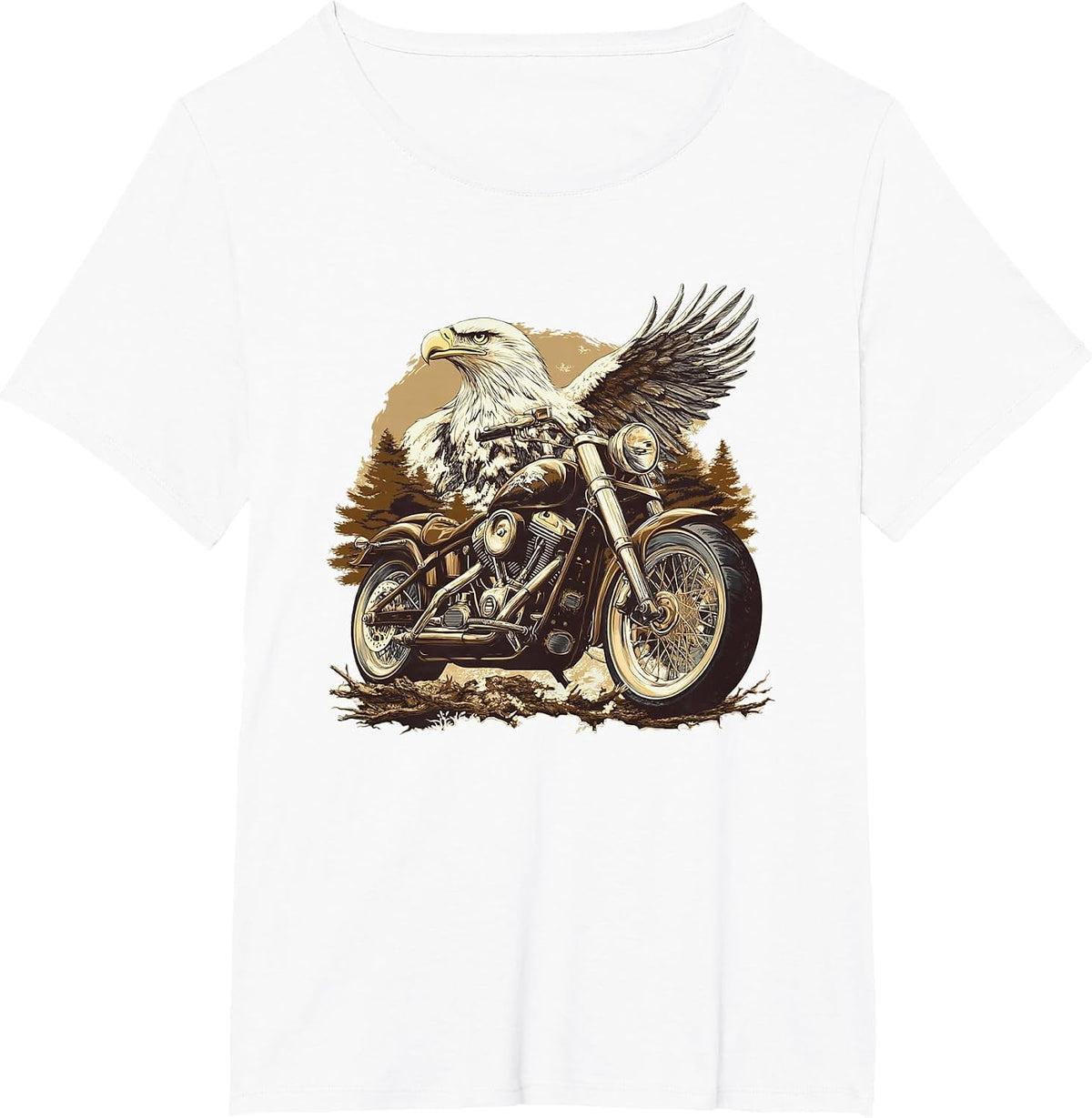 Nice Eagle Biker Costume for Motorcycle Lovers T-Shirt - White