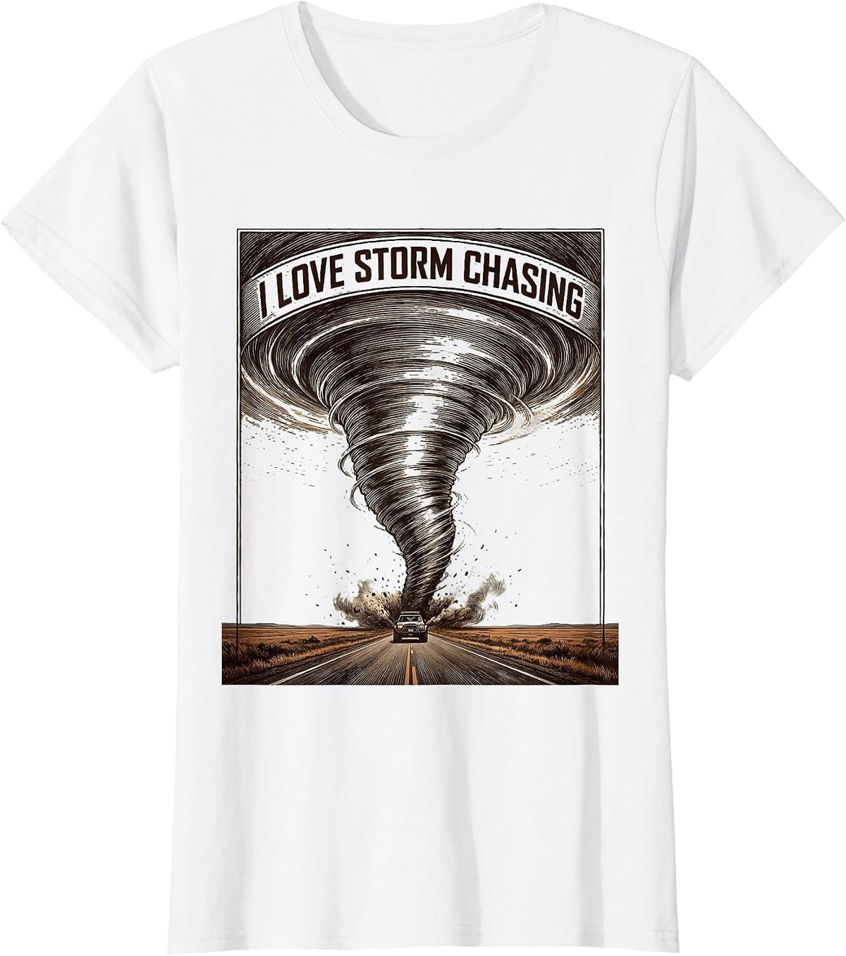 I Love Storm Chasing Funny Tornado Chaser Meteorology T-Shirt - White
