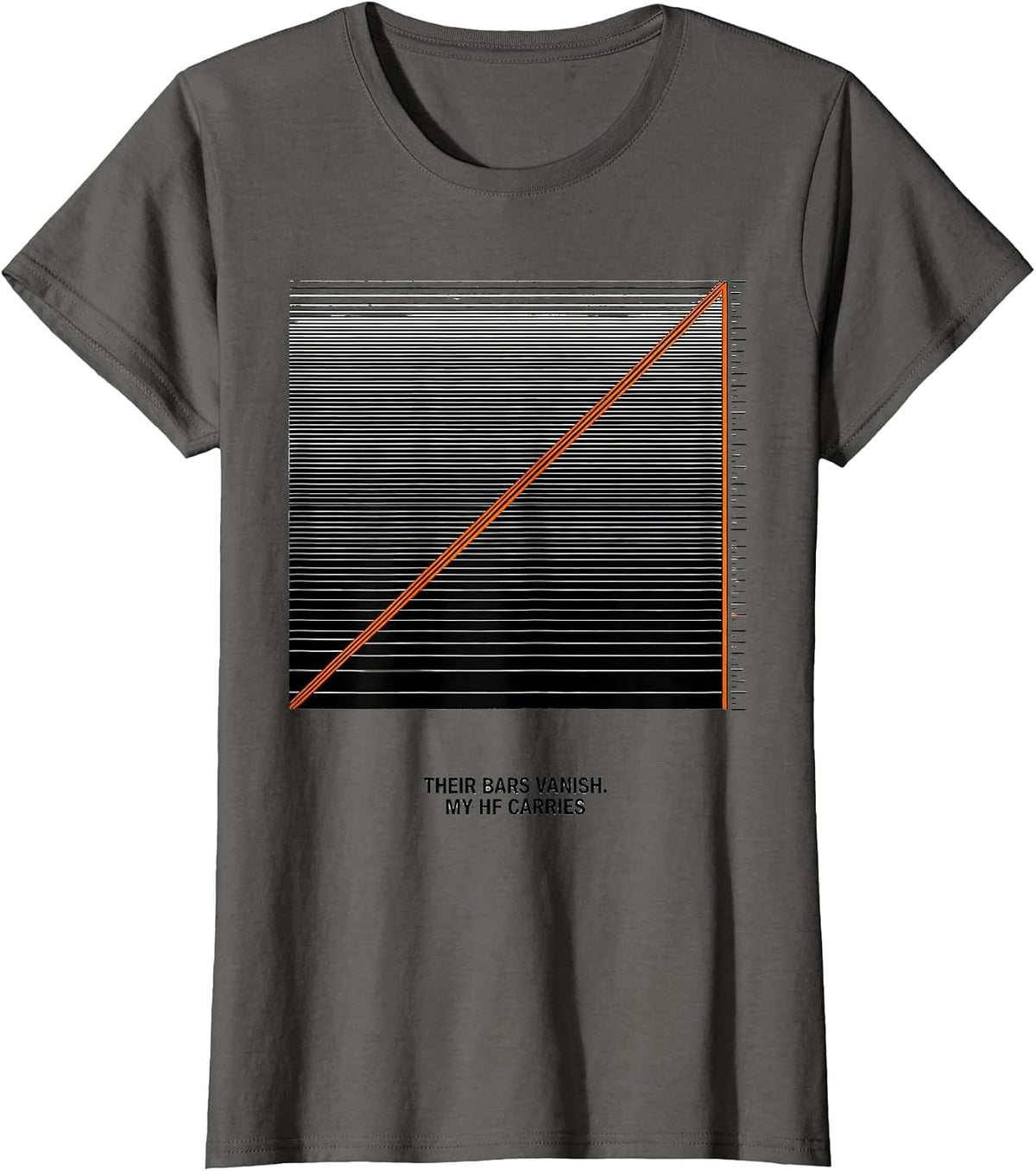 Women's Their Bars Vanish My HF Carries Funny Ham Radio Operator T-Shirt - Asphalt Grey