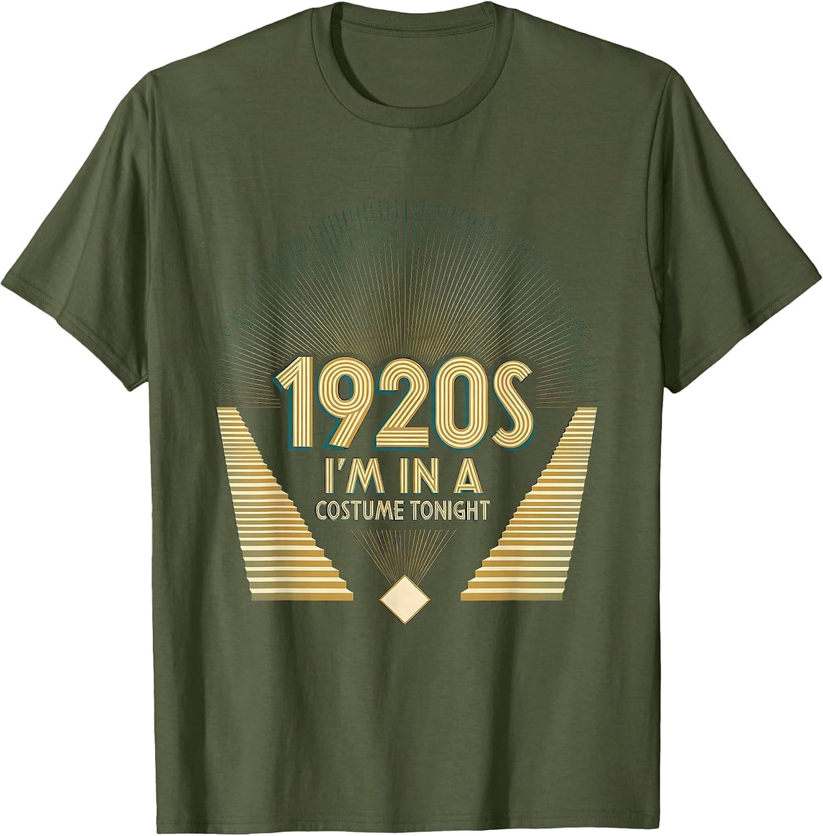 Men's I'm In A 1920s Costume Tonight Art Deco Roaring 20s Party T-Shirt - Olive Green