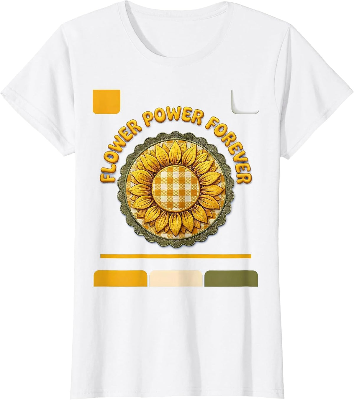 Women's Flower Power Forever Hippie Groovy Design T-Shirt - White