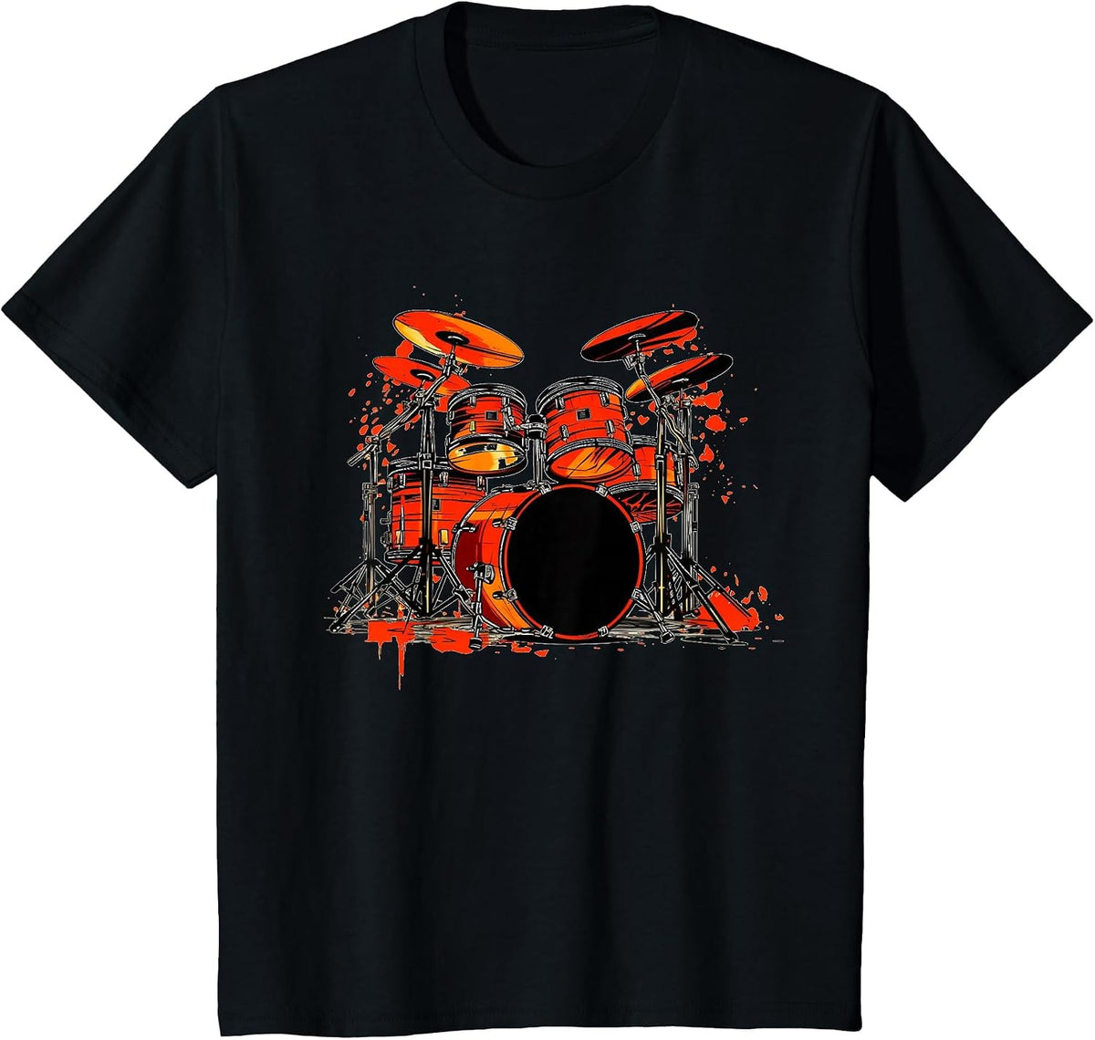 Cool Drums for Drummer and Rock Band Lovers T-Shirt - Black