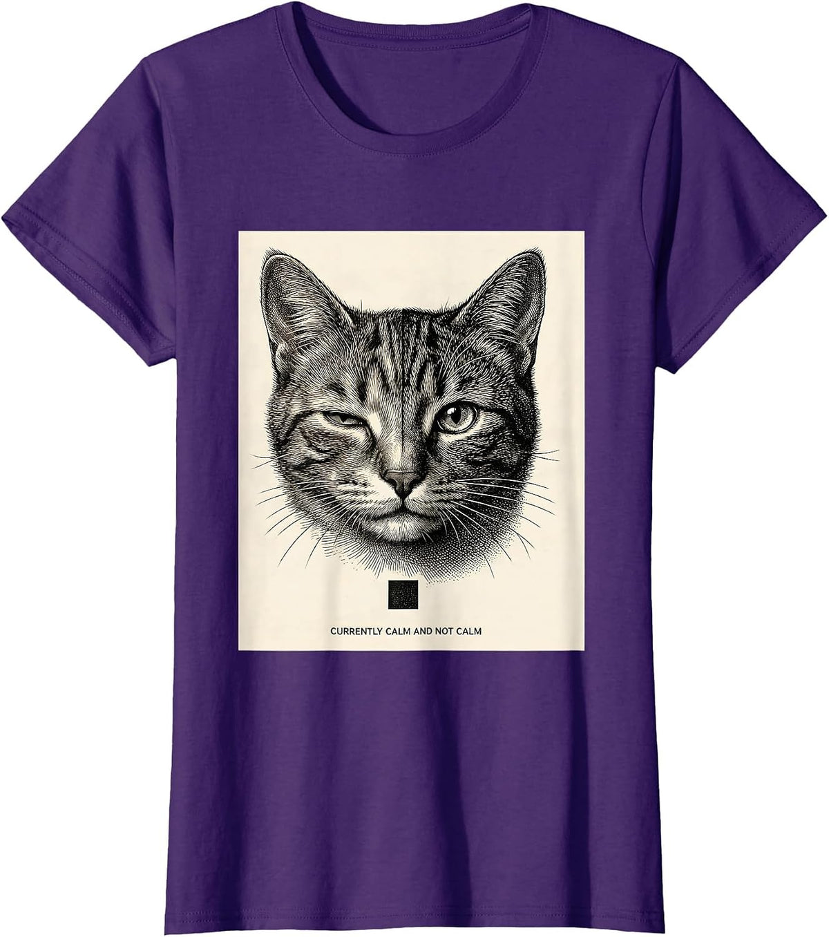 Women's Currently Calm And Not Calm Quantum Physics Humor Science T-Shirt - Purple