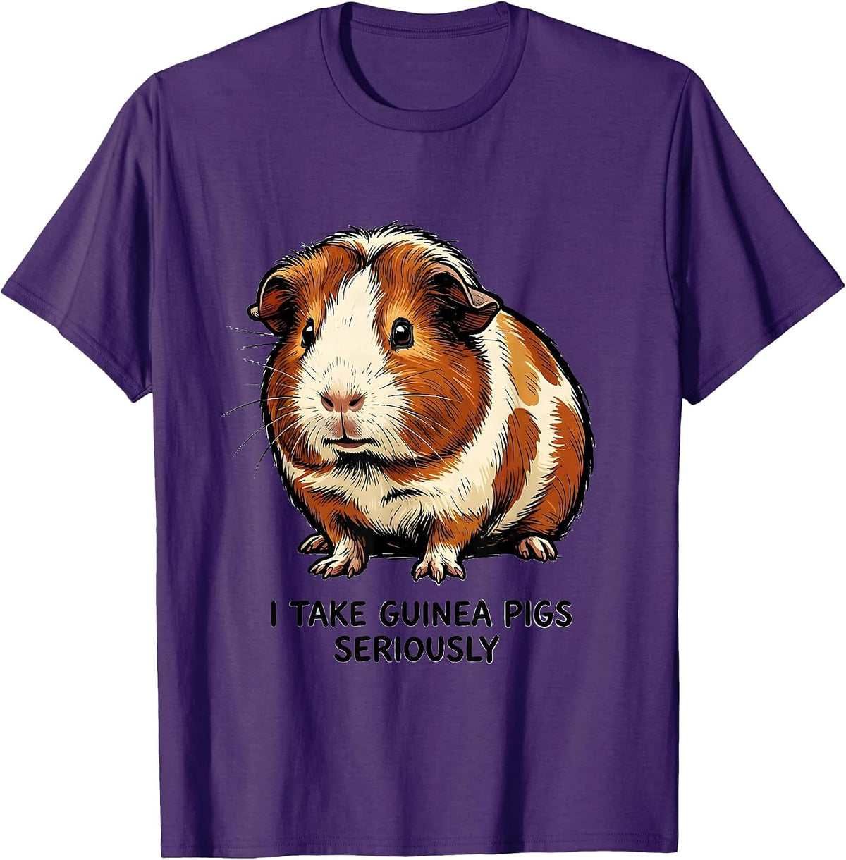 Men's I Take Guinea Pigs Seriously Funny Pig Lover Humor T-Shirt - Purple