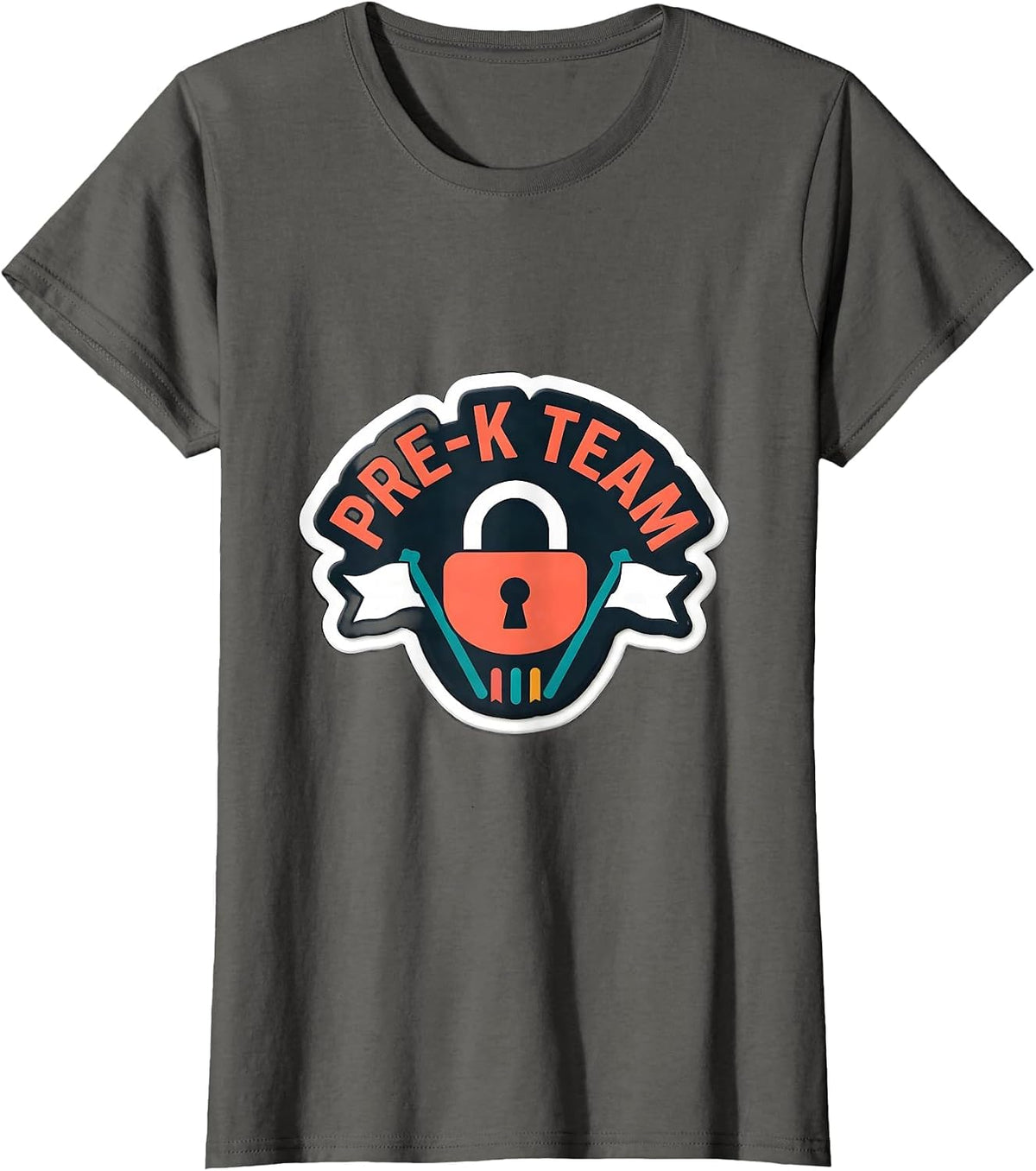 Women's Pre-K Team Cute Pre-Kindergarten Back to School First Day T-Shirt - Asphalt Grey