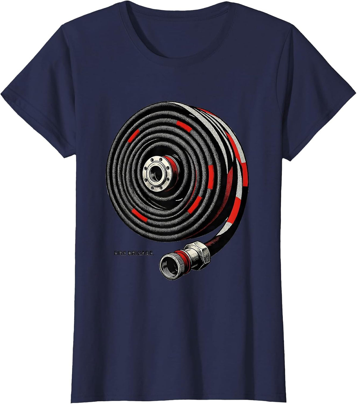 Women's Fire Brigade Funny Firefighter Humor Fire Department Crew T-Shirt - Navy Blue