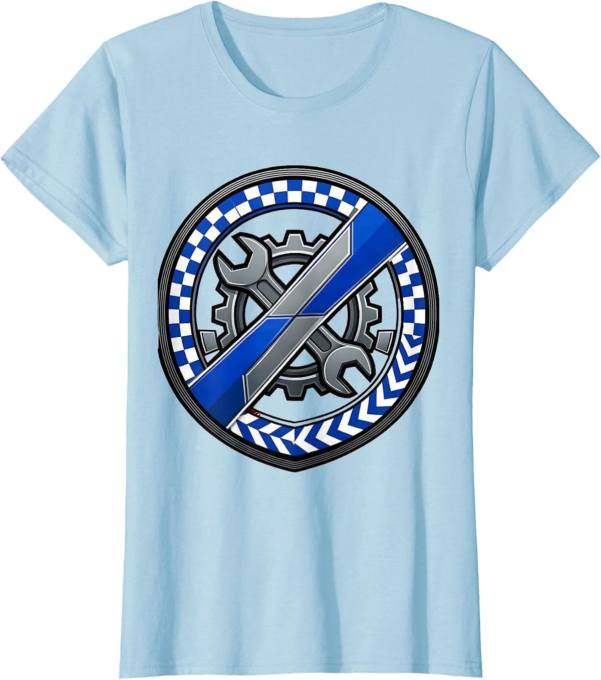 Valley Forge Automotive Wrench and Gear Graphic T-Shirt - Baby Blue