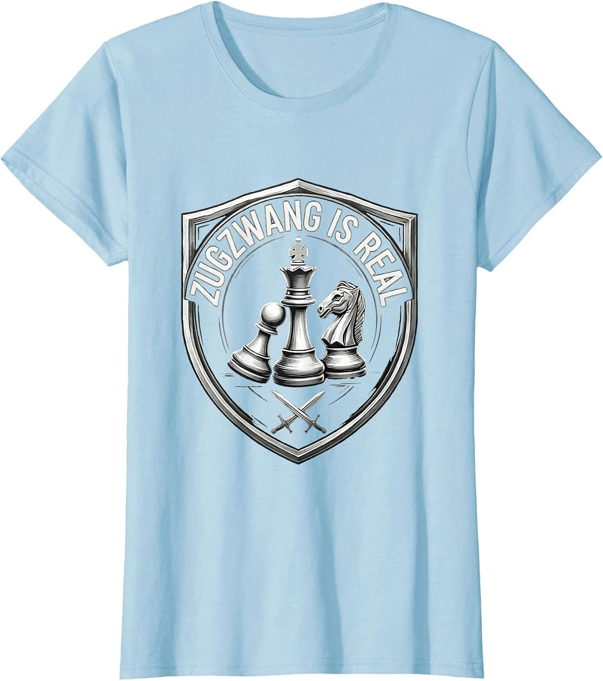 Zugzwang Is Real Chess Humor Design T-Shirt - Baby Blue