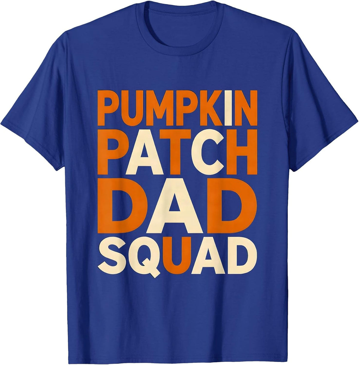 Men's Pumpkin Patch Dad Squad Fall Geometric Design T-Shirt - Royal Blue