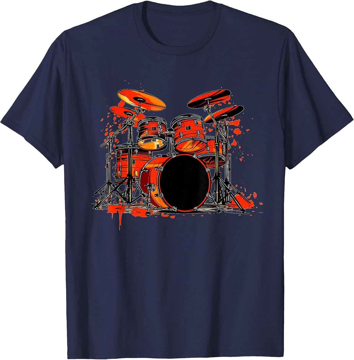 Cool Drums for Drummer and Rock Band Lovers T-Shirt - Navy Blue