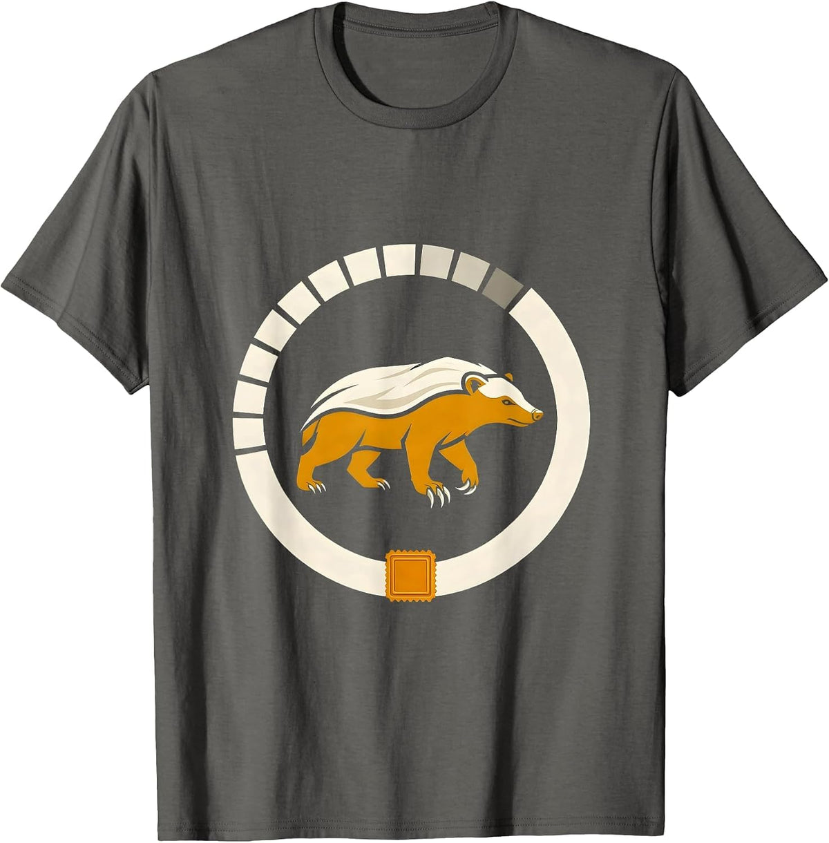 Men's Sealed Honey Badger Badge Ring Editorial Concept Animal T-Shirt - Asphalt Grey