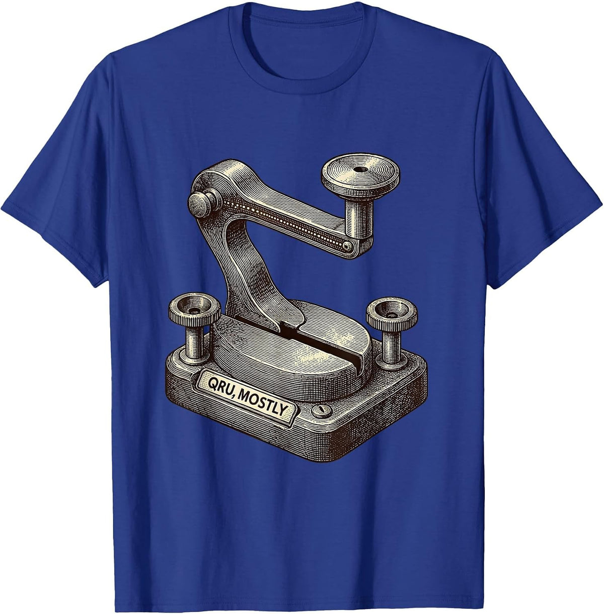 Men's QRU, Mostly Funny Ham Radio Operator Hobbyist Humor T-Shirt - Royal Blue