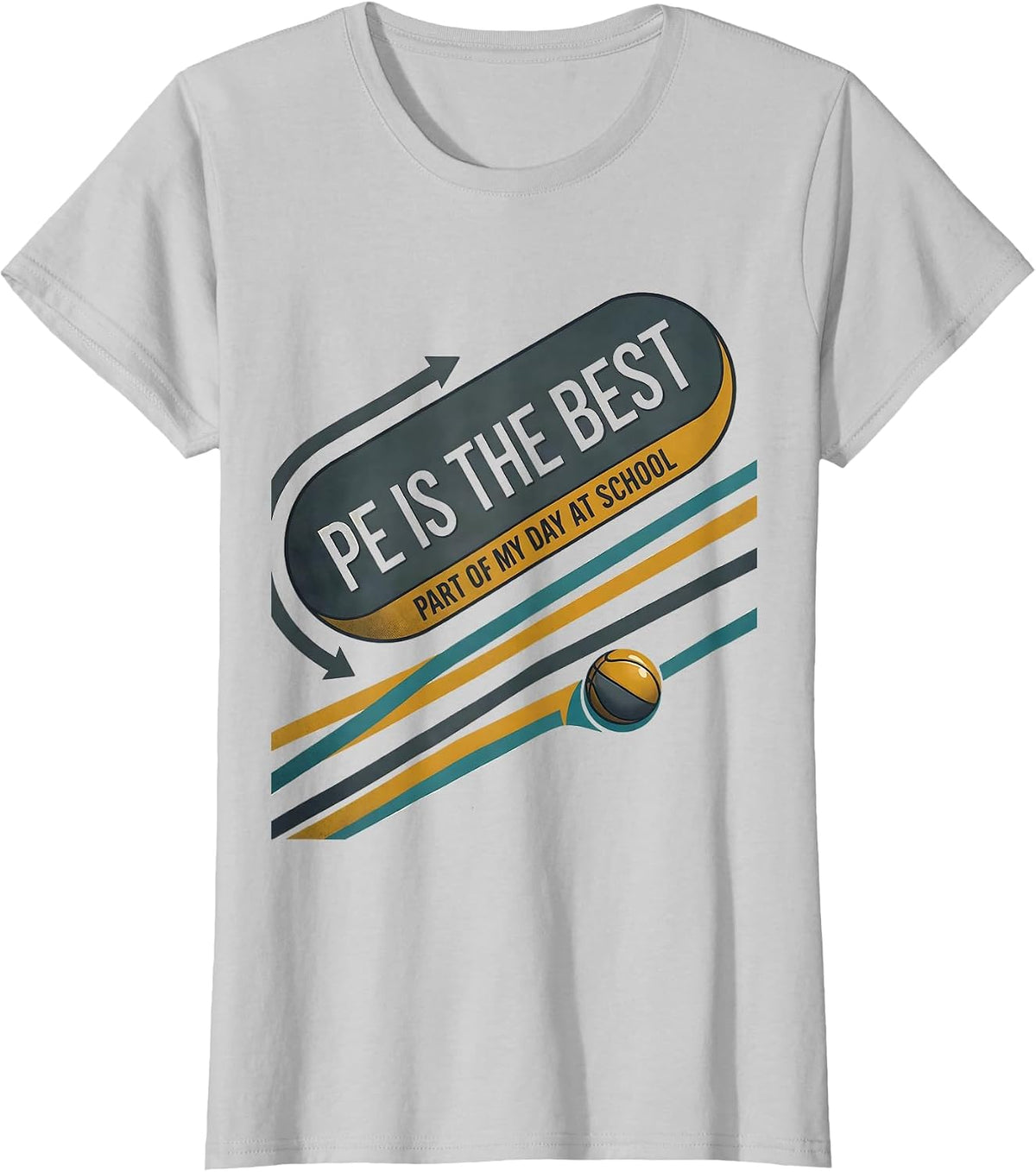 Women's PE Is The Best Part Of My Day At School PE Teacher T-Shirt - Silver Grey