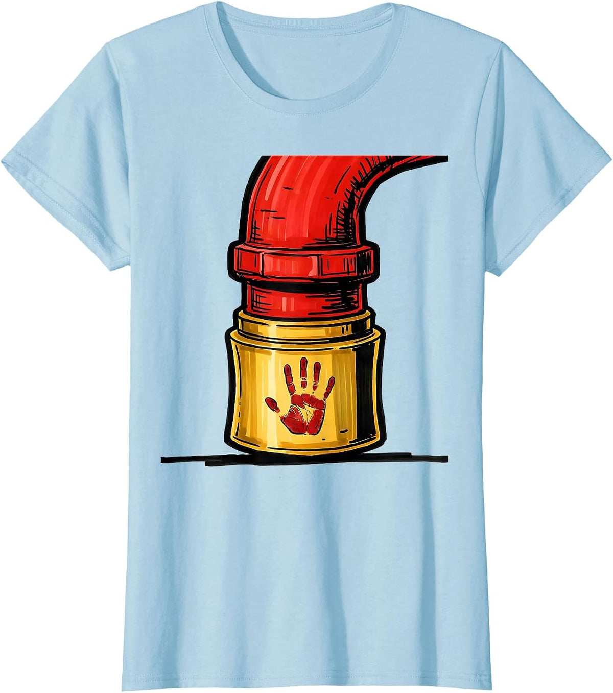 Women's Fire Hose Nozzle Firefighter Fire Department Pride T-Shirt - Baby Blue