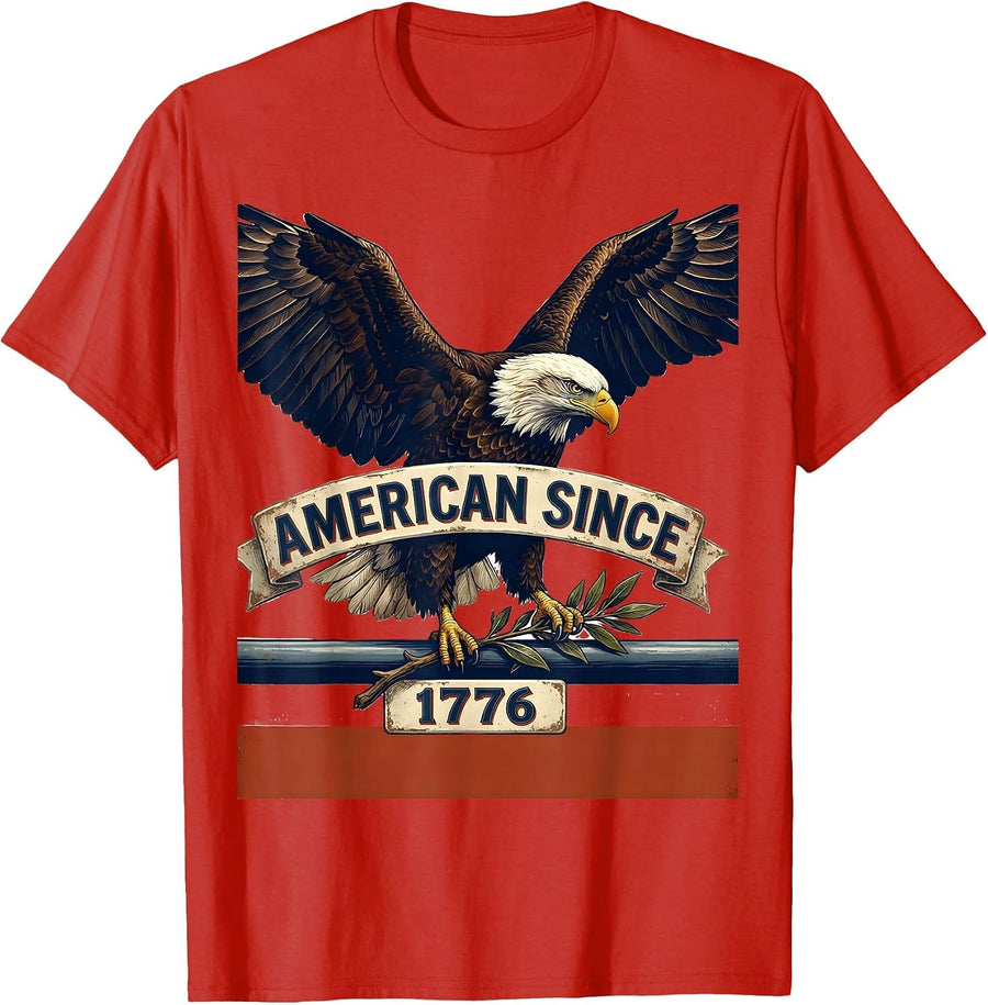 Men's American Since 1776 Patriotic Eagle 250th Anniversary T-Shirt - Red