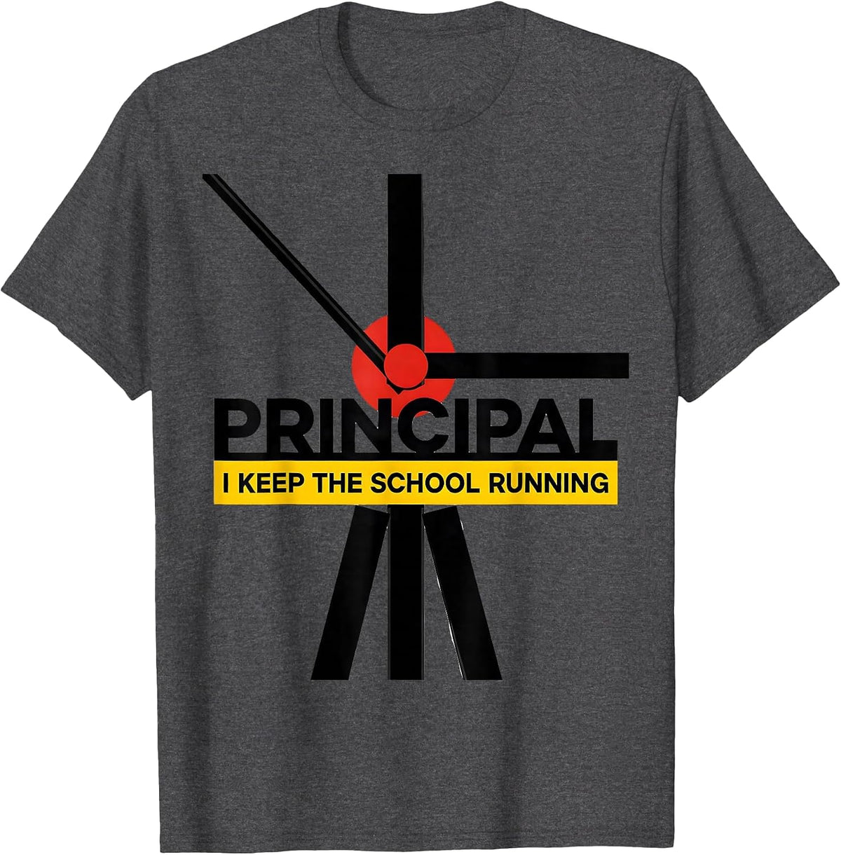 Principal I Keep The School Running Bauhaus Modernist School T-Shirt - Dark Heather Grey