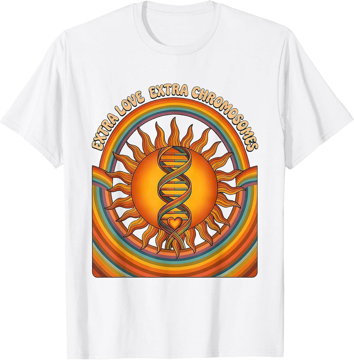 Men's Extra Love Extra Chromosomes Down Syndrome Awareness T-Shirt - White