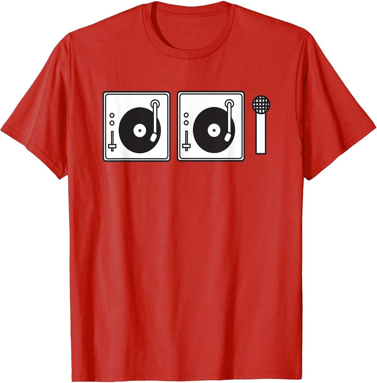 2 Turntables and a Microphone T-Shirt T-Shirt - Red