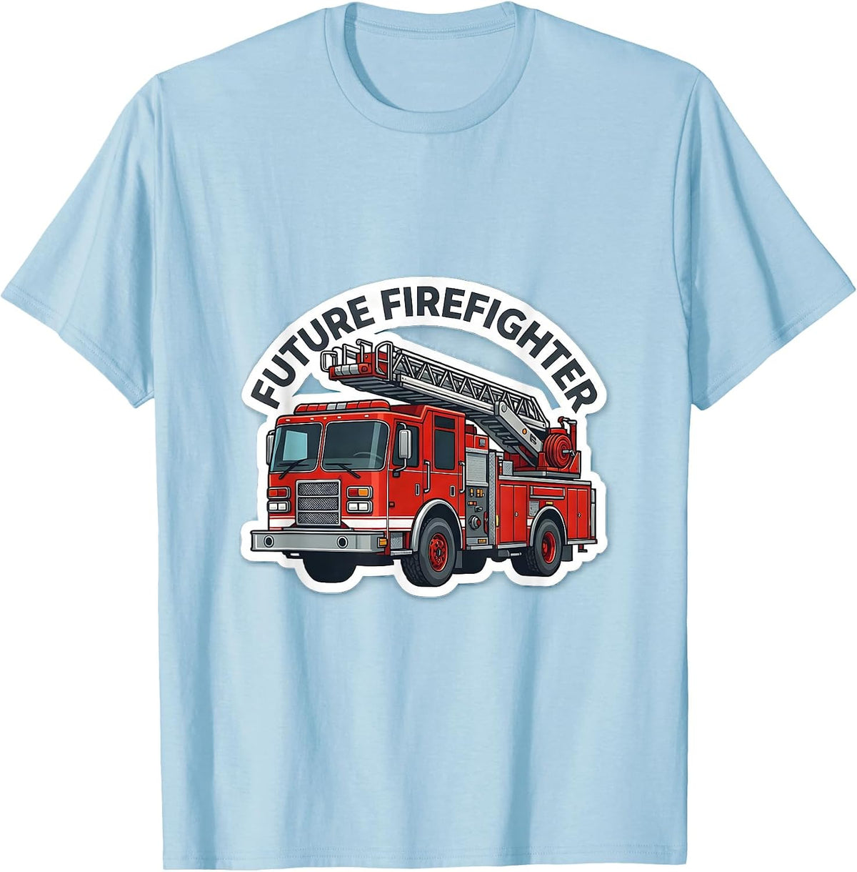 Men's Future Firefighter Playful Fire Truck Kids Birthday T-Shirt - Baby Blue