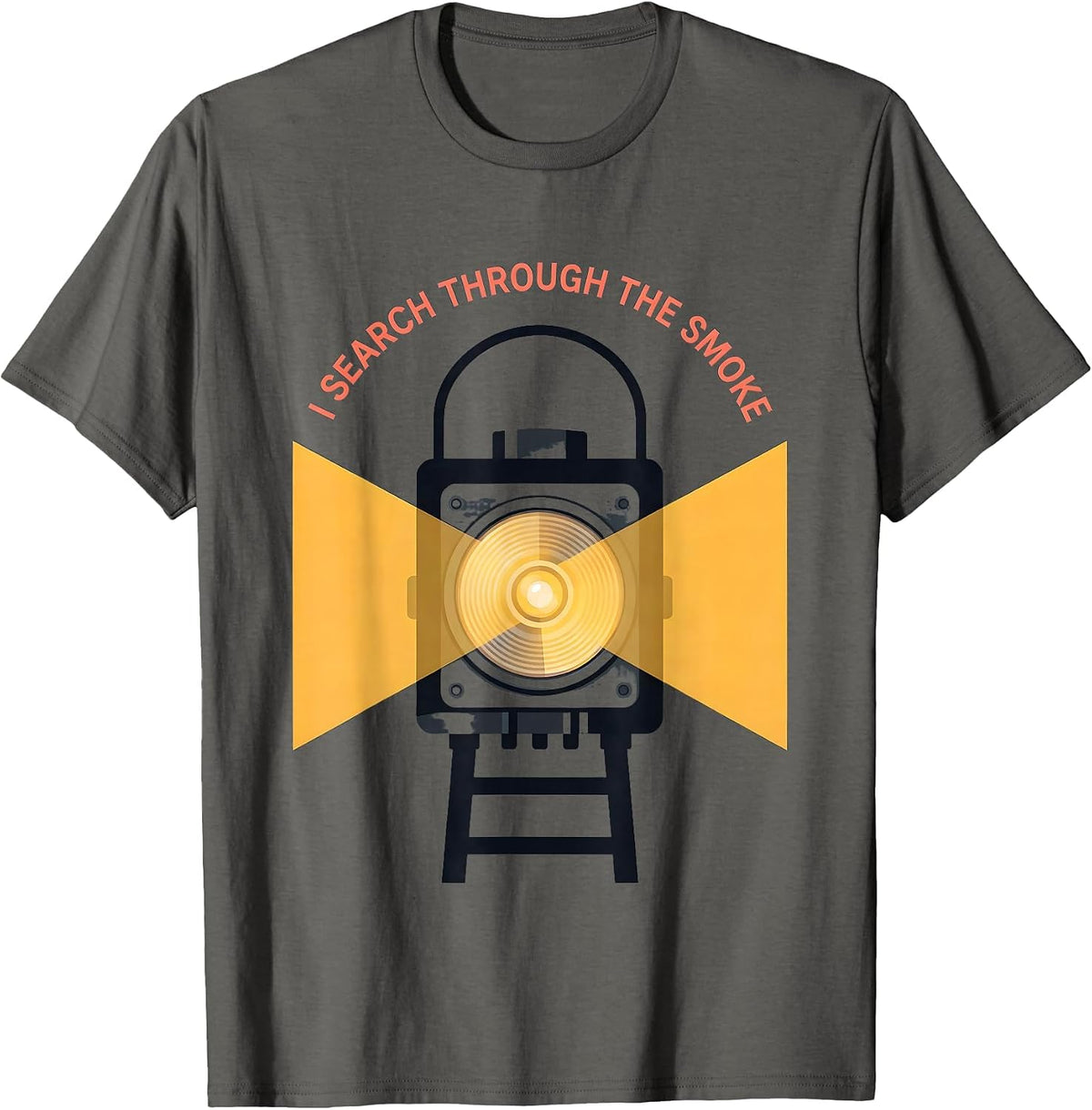 I Search Through The Smoke Firefighter Pride Memorial T-Shirt - Asphalt Grey