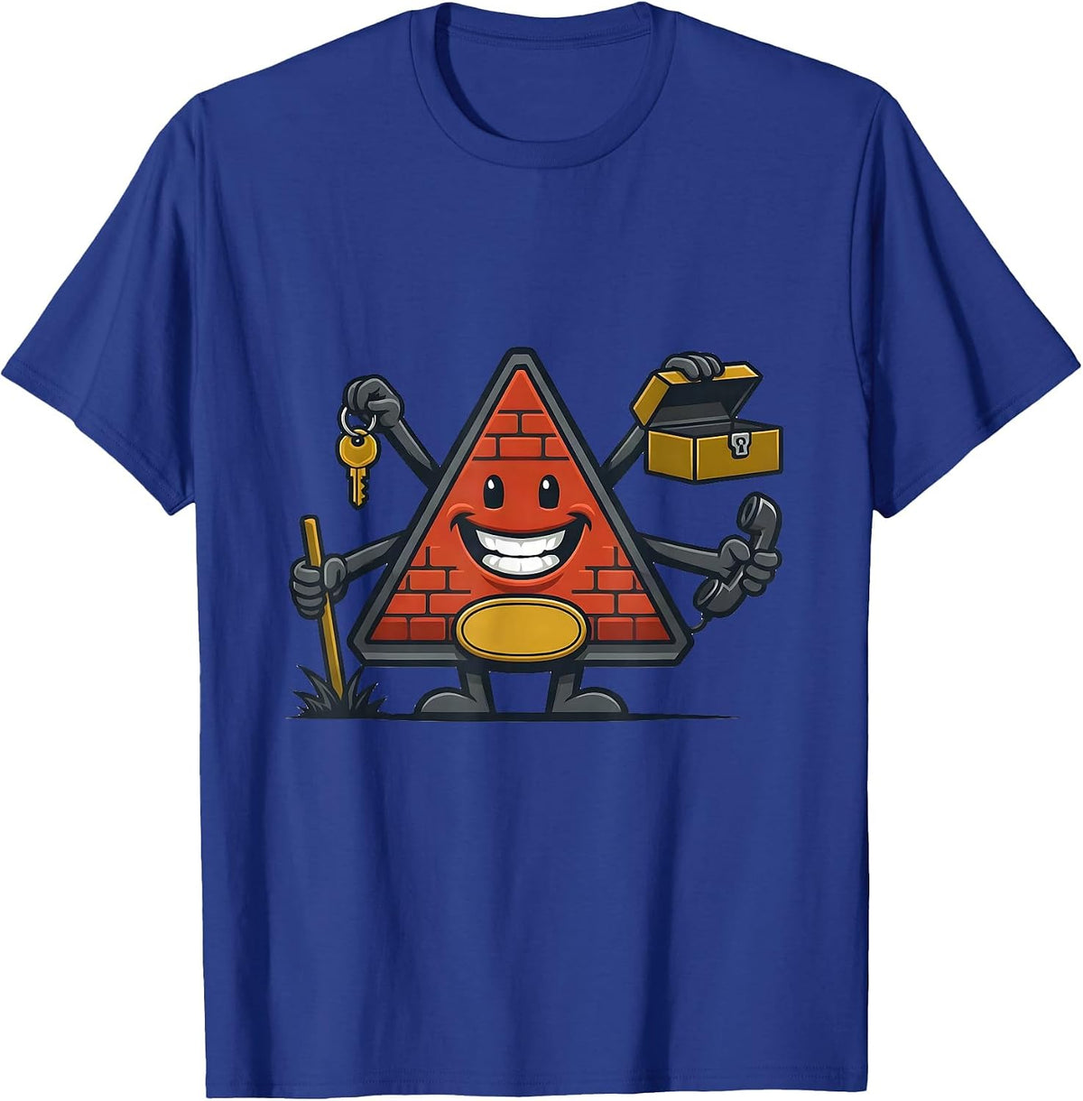 Triangular Roof Mascot Realtor Humor Real Estate Agent Gift T-Shirt - Royal Blue