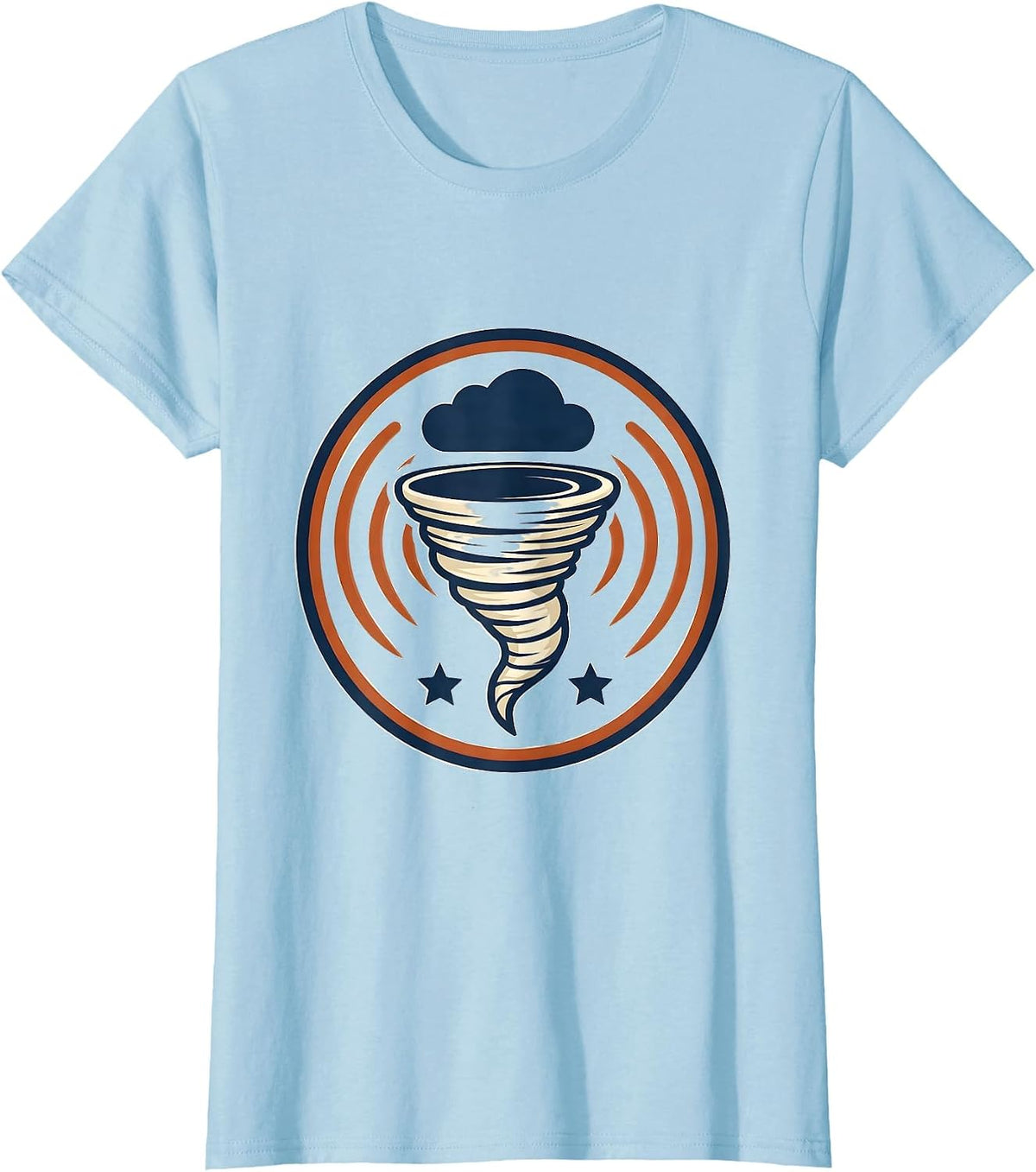 Women's Cheerful Tornado Weather Storm Chaser Meteorology Humor T-Shirt - Baby Blue