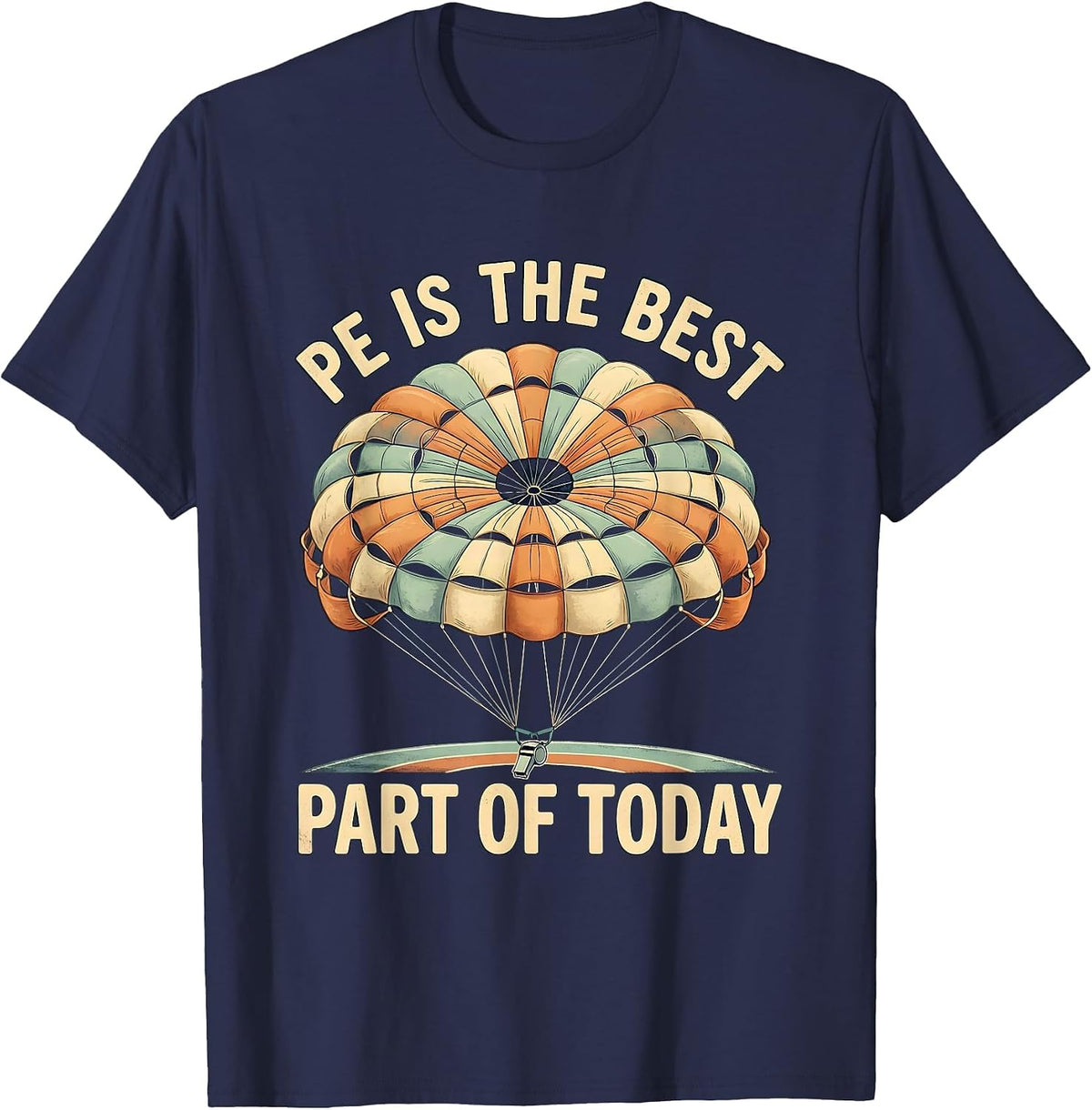 PE Is The Best Part Of Today Vintage Gym Teacher Back T-Shirt - Navy Blue