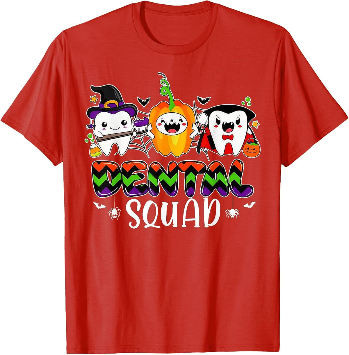 Dental Squad Teeth Dentist Assistant Halloween Costume T-Shirt - Red