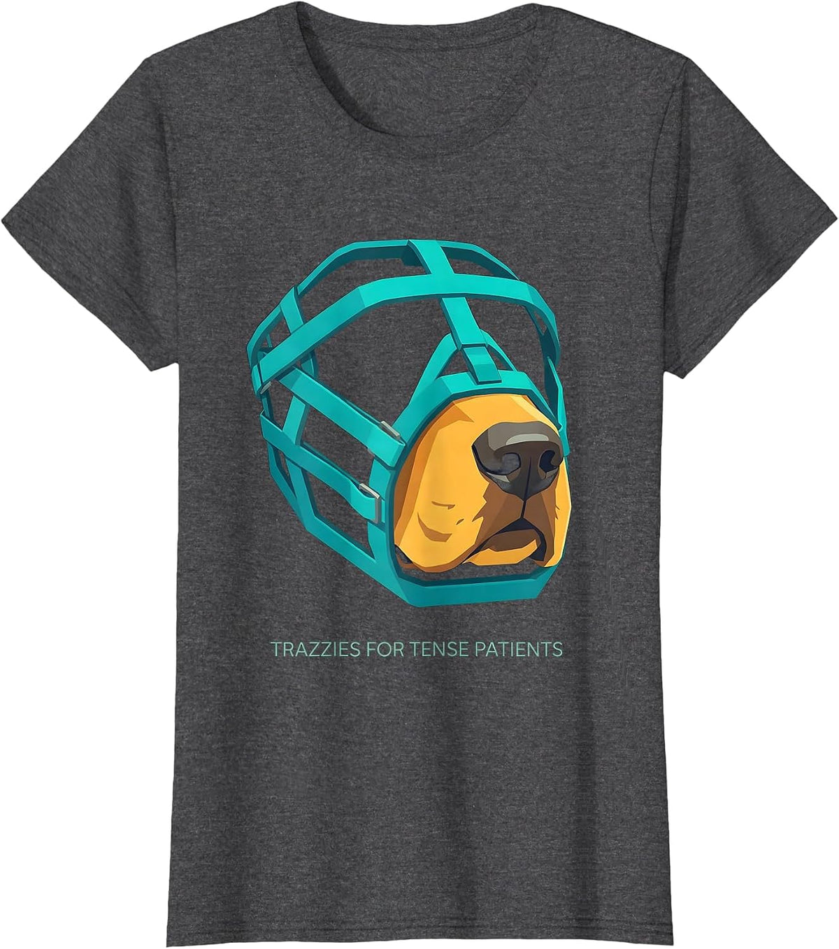 Women's Trazzies For Tense Patients Funny Vet Tech Veterinary T-Shirt - Dark Heather Grey