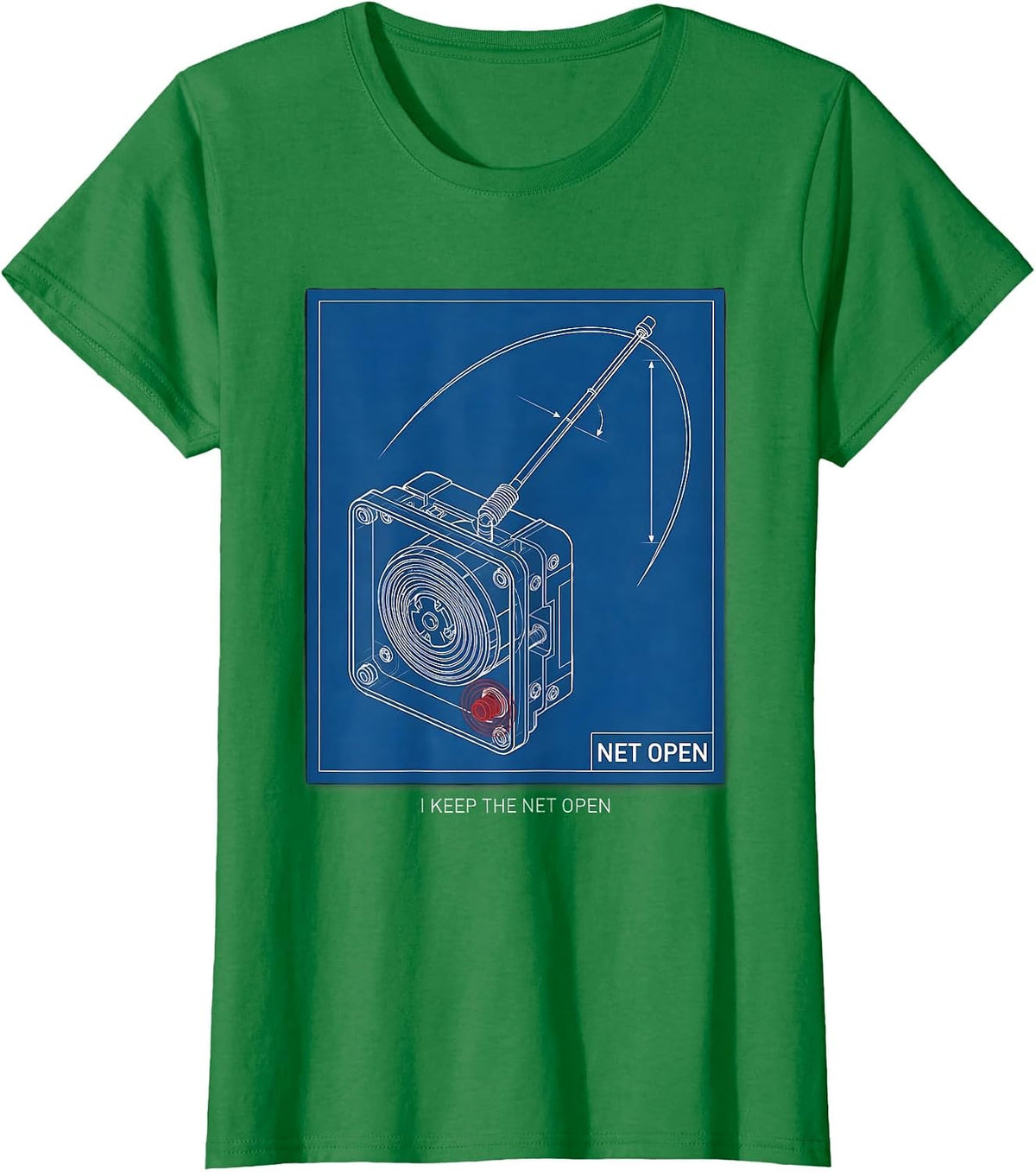 Women's I Keep The Net Open Funny Ham Radio Operator Hobbyist Gift T-Shirt - Kelly Green