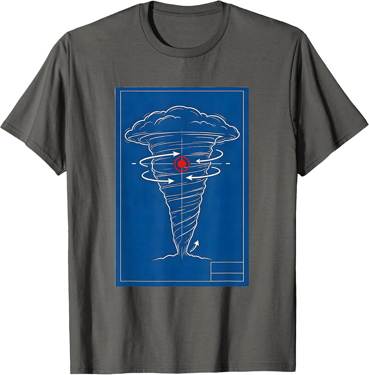 Men's Storm Chaser Tornado Schematic Meteorology Enthusiast T-Shirt - Asphalt Grey