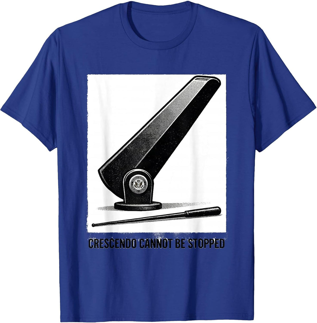 Men's Crescendo Cannot Be Stopped Funny Music Teacher Gift T-Shirt - Royal Blue