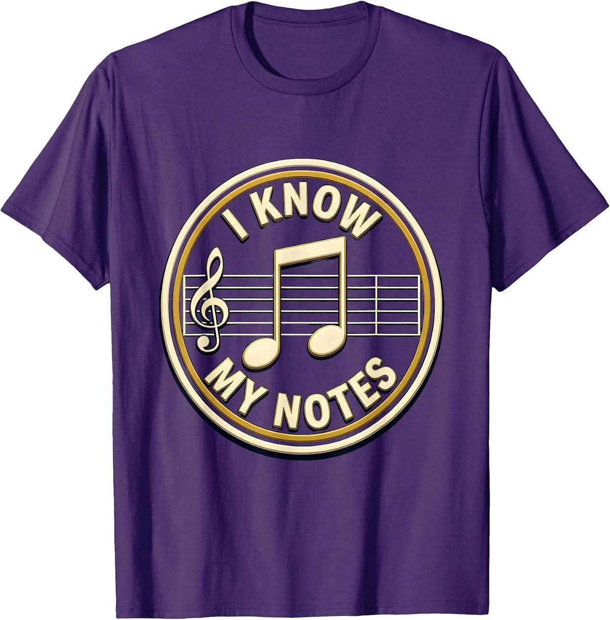 Men's I Know My Notes Funny Musician Band Member Music Teacher T-Shirt - Purple