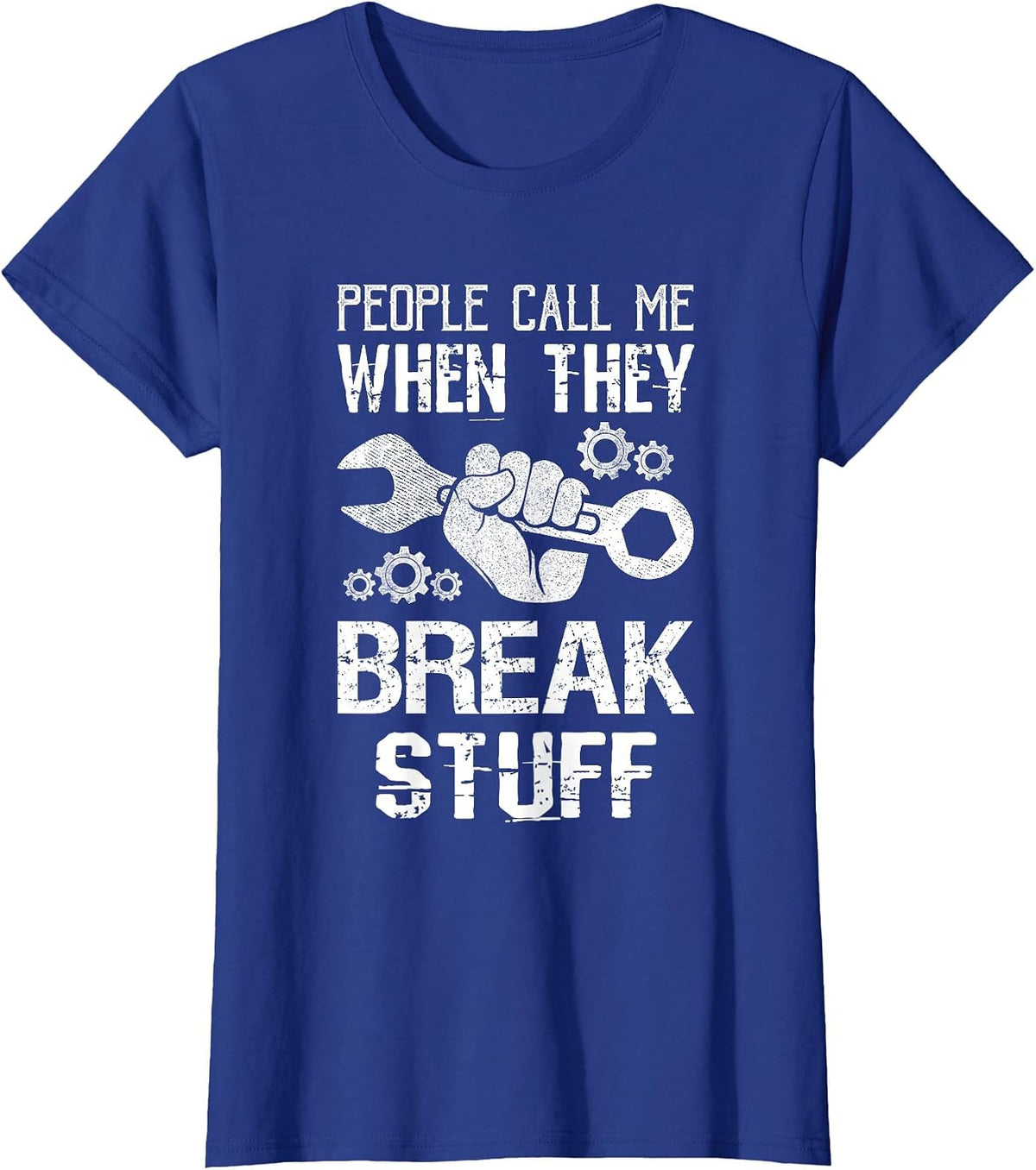 Mechanic Work Wrenching Repairman Costume Engine Mechanic T-Shirt - Royal Blue