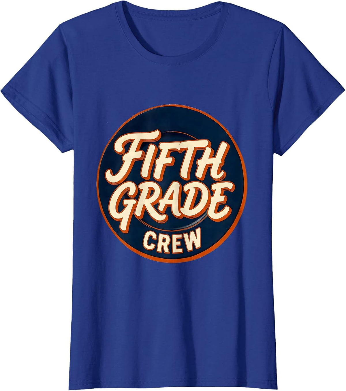 Women's Fifth Grade Crew Retro Teacher Student Back To School T-Shirt - Royal Blue