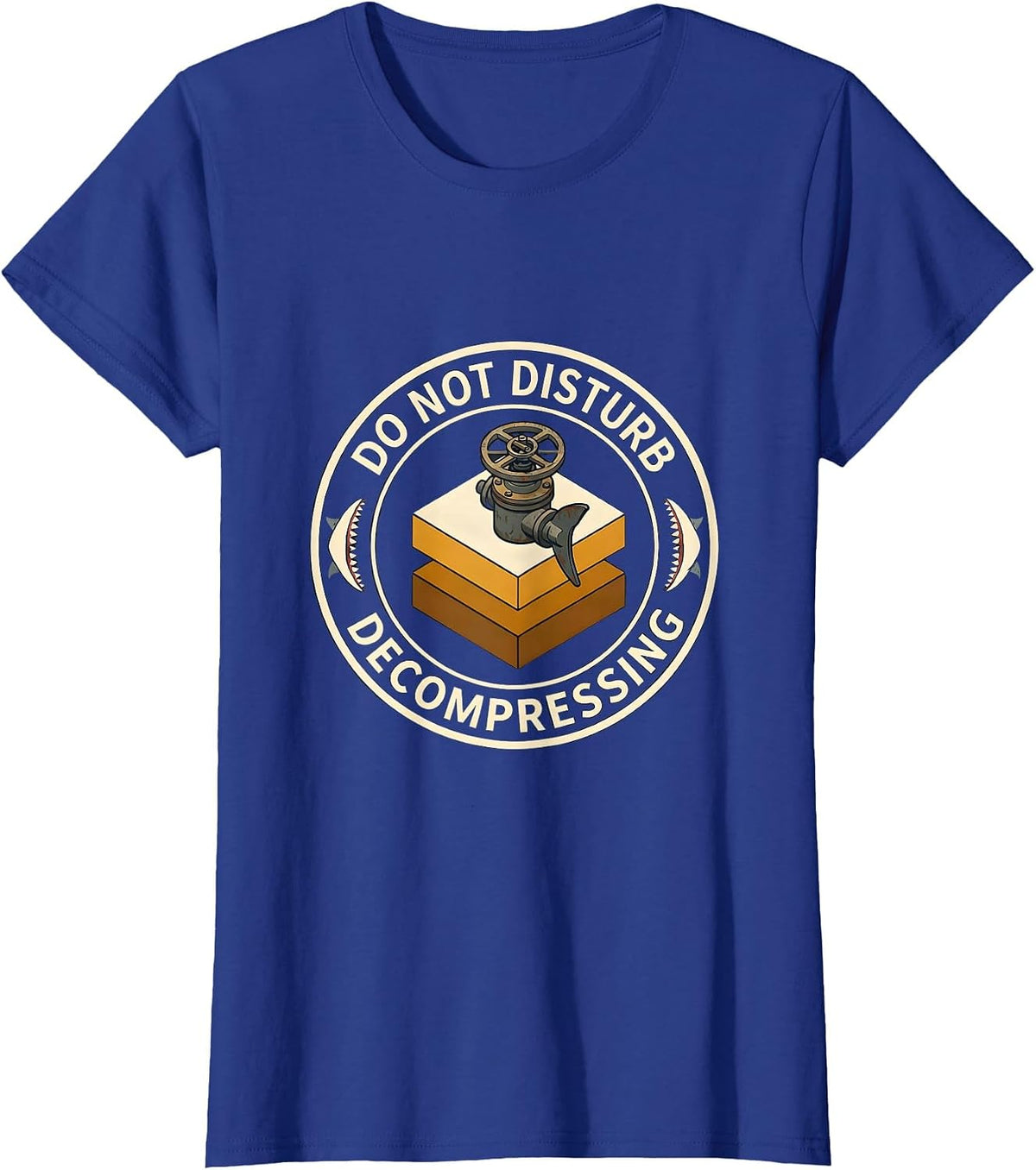 Women's Do Not Disturb Decompressing Funny Scuba Diver Humor T-Shirt - Royal Blue