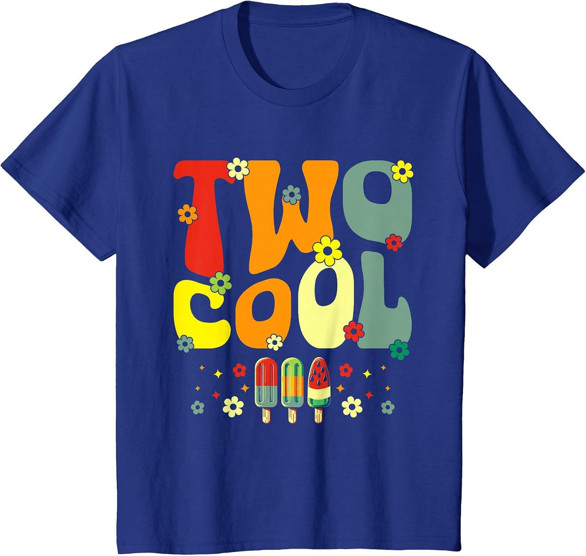 Two Cool 2nd Birthday Popsicle 2 Year Old Boy Second Bday T-Shirt - Royal Blue