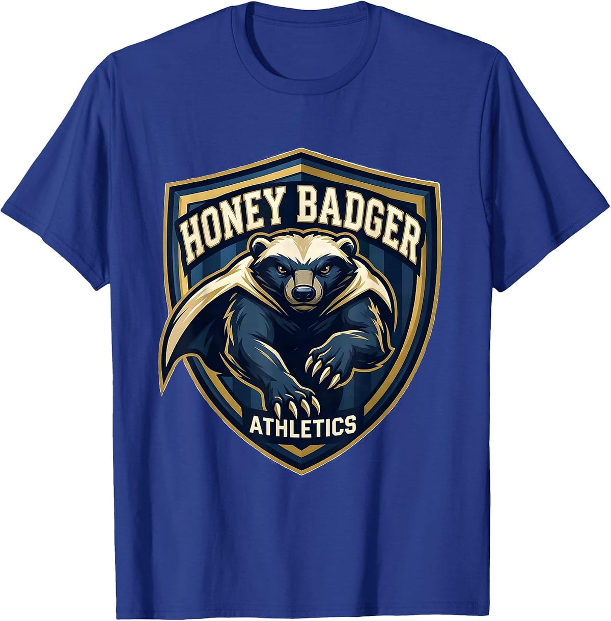 Men's Honey Badger Athletics Funny Animal Lover Wildlife Humor T-Shirt - Royal Blue